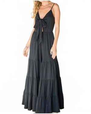 Bucketlist Brinley Tie Front Jumpsuit - Blue