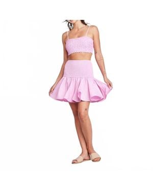 Self Contrast Wrenley Mini Swing Skirt - Pink