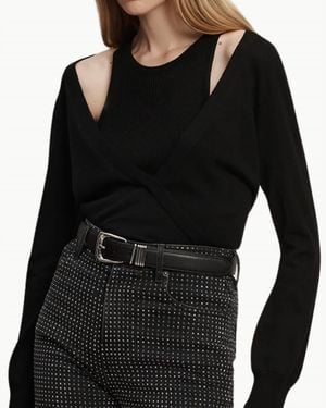 Veronica Beard Lolasee Pullover Top - Black