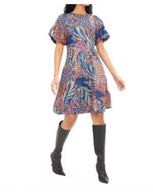 brand: Banjanan Gracia Feather Mini Dress - Blue