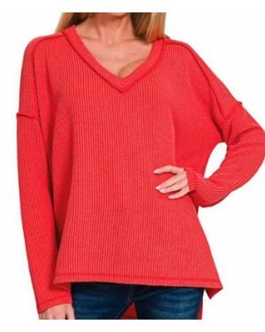 Zenana Everyone's Favorite Ribbed Top - Red