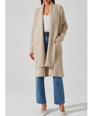 Astr Noemi Open Front Cardigan - Natural