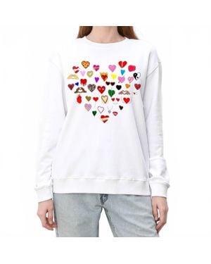 Unfortunate Portrait Heart's Crewneck Sweatshirt - White