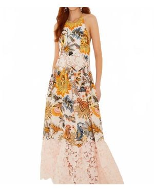 FARM Rio Ligia Lace Maxi Dress - Metallic