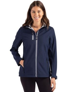 Clique Telemark Eco Stretch Softshell Full Zip Hooded Jacket - Blue