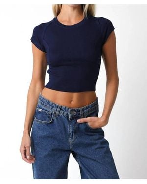 Olivaceous Hallie Crewneck Top - Blue