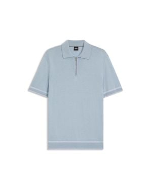 BOSS Zip-Neck Sweater - Blue