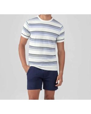 Ron Dorff Knitted Striped T-Shirt - Blue