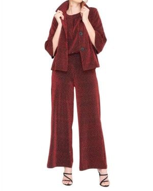 Dame Wide Leg Rhinestone Pant - Red