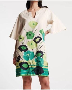 Frances Valentine Dreamy Caftan Mini Dress - Green