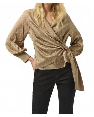 Joseph Ribkoff Jessa Jacquard Wrap Top - Natural