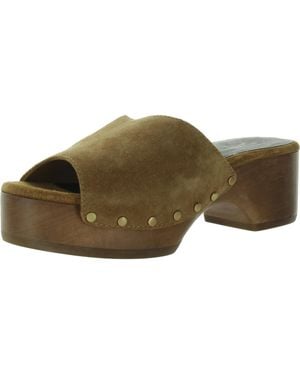 Rag & Bone Mara Clog Slide Slip On Clog Block Heel - Green