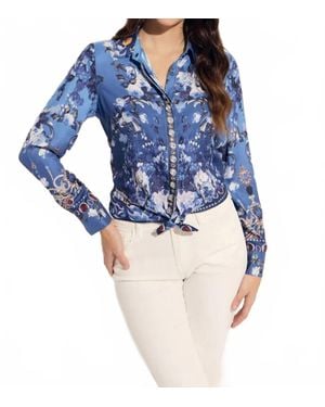 oolala Jewel Floral Blouse - Blue