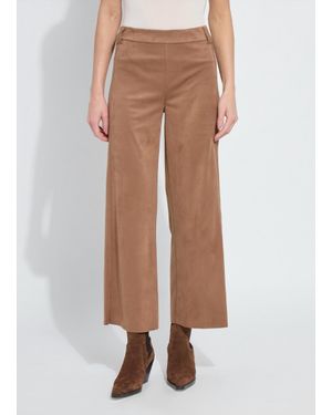 Lyssé Vionette Vegan Suede Wide Leg Trouser - Natural