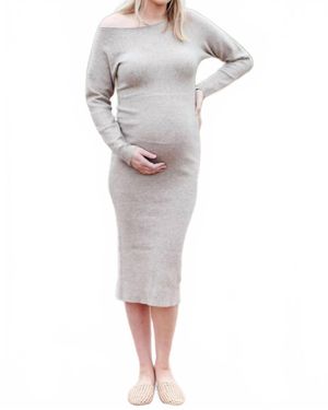 Ripe Maternity Knit Maternity Dress - Gray