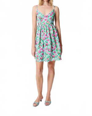 Manoush Rose Print Slip Mini Dress - Blue