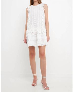 Endless Rose Shift Lace Dress - White