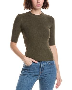 FRAME The Heather Rib Crew T-Shirt - Green