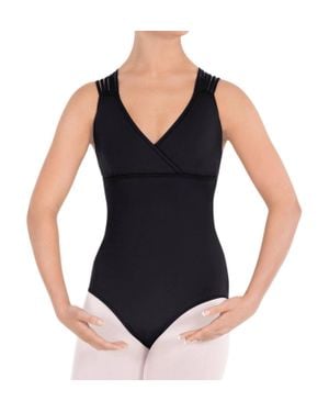 Eurotard Micro Woven Lattice Back Bodysuit - Black