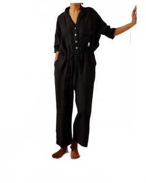 L.F.Markey Maxim Short Sleeve Jumpsuit - Black