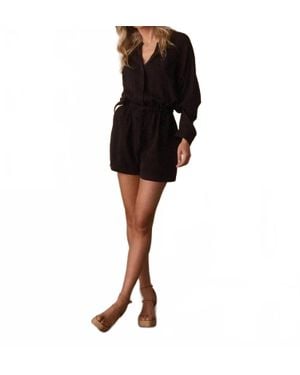 The Normal Brand Sueded Costa Romper - Black
