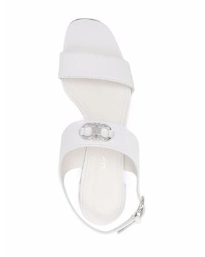 Ferragamo Ferragamo 55Mm Gancini Logo-Plaque Sandals - White