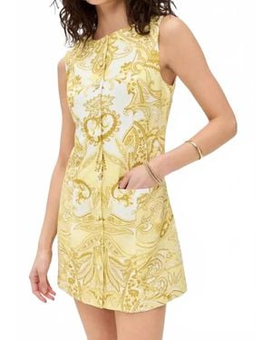 Hemant & Nandita Fiza Paisley Shift Tank Dress - Yellow