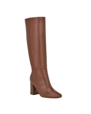 Calvin Klein Arista Dna02-121 Natural Leather Knee-High Boots Lion577 - Brown