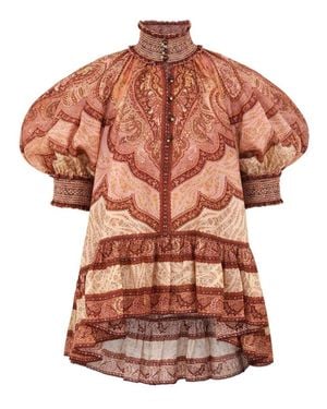 Zimmermann "Wanderlust" Ruffle Blouse - Orange