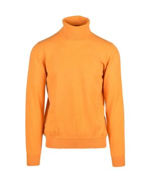 Alpha Studio High-Neck Cashmere Turtleneck Sweater - Orange