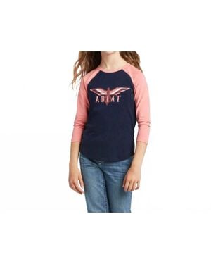 Ariat Girls Real Firebird Tee - Blue