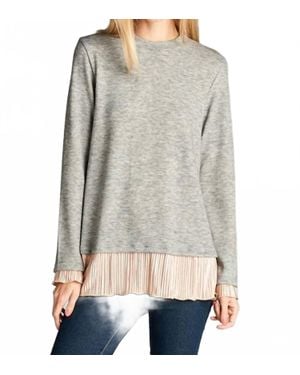 Hailey & Co Satin Trimmed Top - Gray