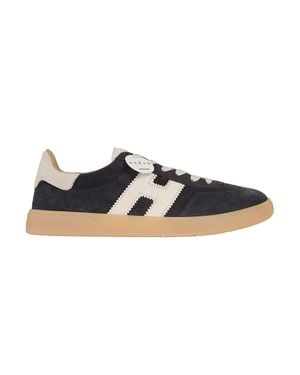 Hogan Calfskin Low-Profile Monogram Sneakers - Black