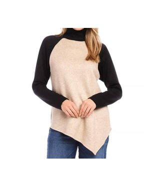 Karen Kane Orion Asymmetric Turtleneck Top - Black
