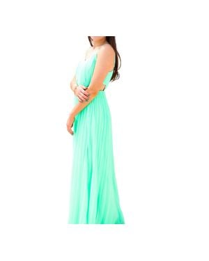 She + Sky Pleated Cut Out Maxi Dress - Green
