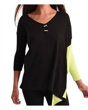 Angel Neon Panel Slit Oversize Tunic - Black
