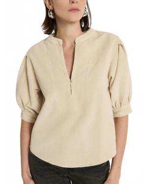 Nation Ltd Emmett Crisp Collar Top - Natural