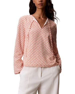 Calvin Klein Tie Neck Top - Red