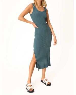 Project Social T Work It Out Scoop Neck Rib Dress - Blue