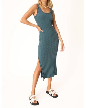 Project Social T Work It Out Scoop Neck Rib Dress - Blue