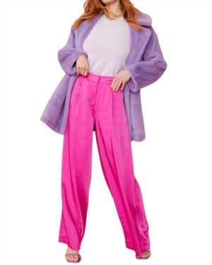 Jayley Faux Fur Duchess Coat - Pink