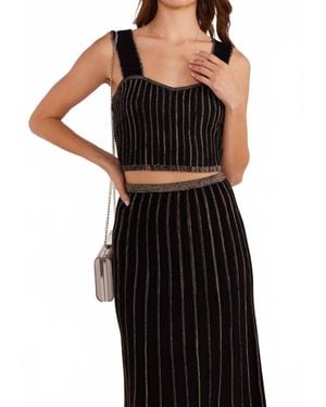 MINKPINK Celia Lurex Stripe Top - Black