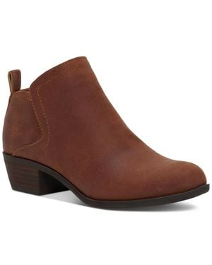 Lucky Brand Bollo Boots Leather Cut Out Ankle Bootie Lion137 - Brown