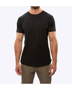 Cuts Curve-Hem Short Sleeve Tee - Black
