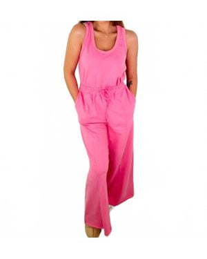 Blakeley Where It Begins Cotton Blend Wide Leg Jumpsuit - Pink