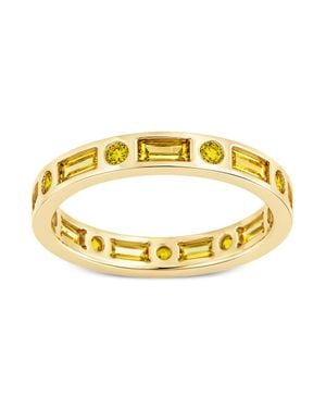 Sterling Forever Sterling Canary Cz Ethel Ring - Metallic