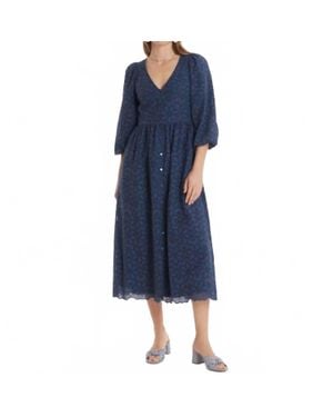 tyler boe Sabrina Eyelet Midi Dress - Blue