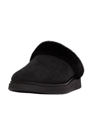 Fitflop Gen-Ff Shearling Collar Slippers - Black