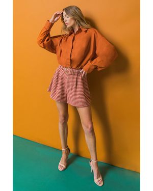TRUEDAMES State Of Success Poplin Top - Orange