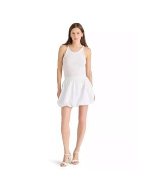 Steve Madden Luca Mini Skirt Bubble Hem Elastic Waist Pall165 - White